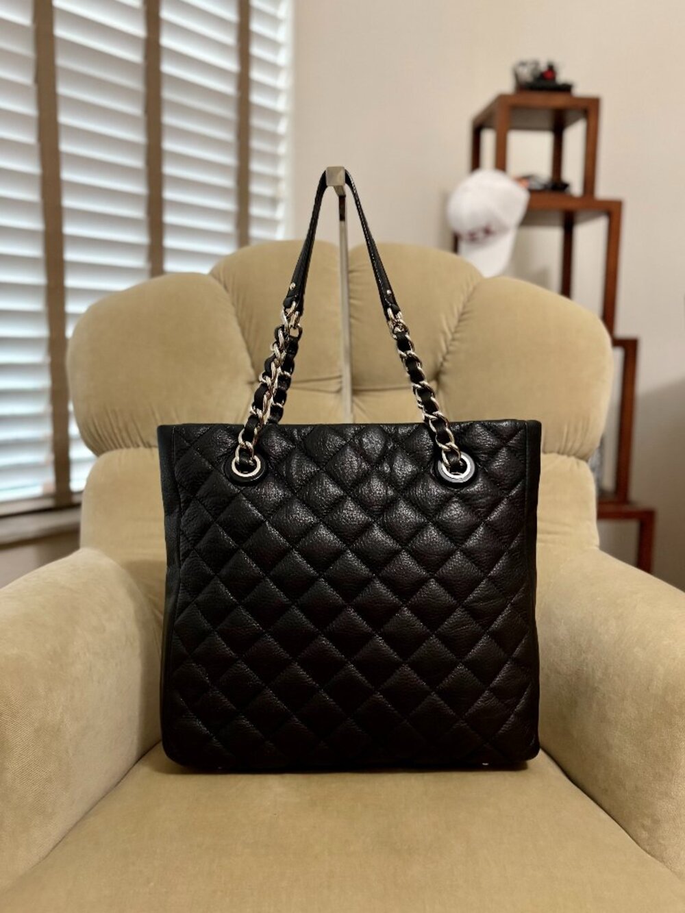 VTG Auth KATE SPADE Large Diamond Quilted Leather Shopper Tote Satchel Bag - Picture 5 of 7
